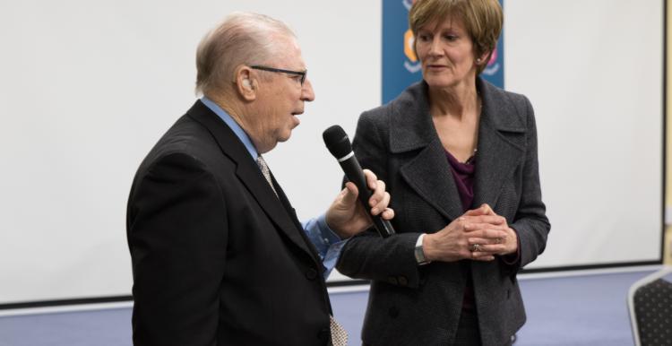 Deafblind man talking at Healthwatch event