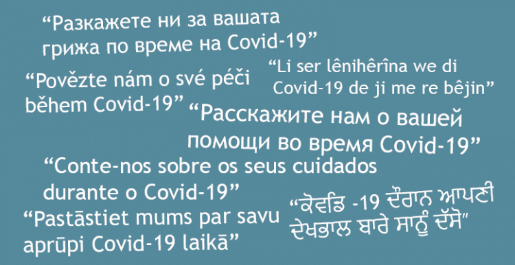 Covid-19 coronavirus survey in different languages