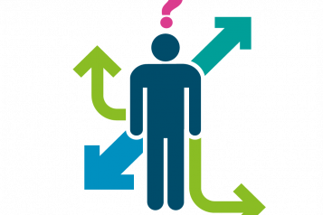 Image shows graphic of a person with arrows depicting signposting