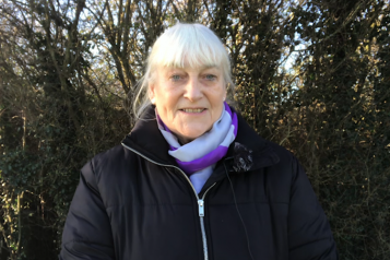 Sandie Smith standing outside wearing winter coat
