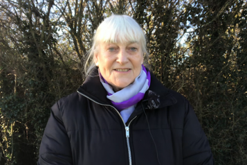 Sandie Smith standing outside wearing winter coat 