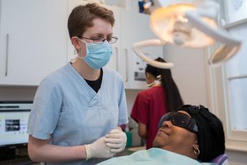 woman patient at dentist