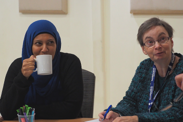 Two women at a Healthwatch event 