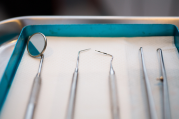 tray of dental instruments 