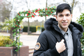 young man looking into camera