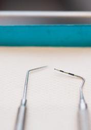 dental instruments on a tray