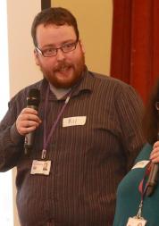 two young people doing a presentation