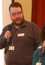 two young people doing a presentation